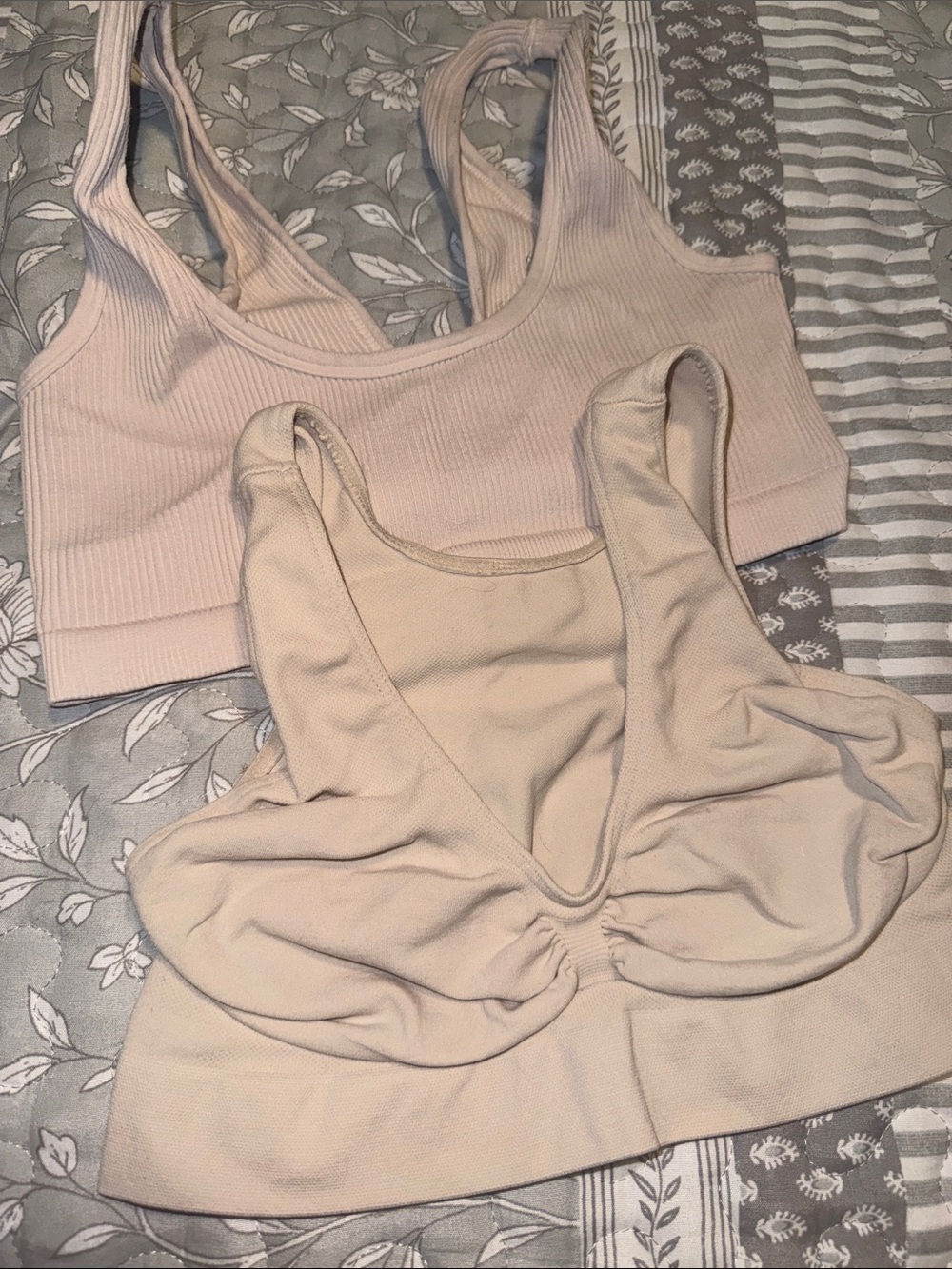 Free People Ribbed & Smooth Nude Bra Tank Duo